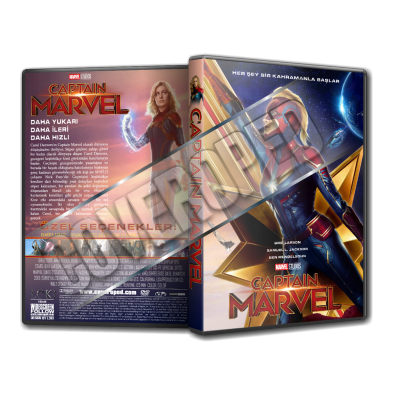 Captain Marvel 2019 V3 Türkçe dvd cover Tasarımı